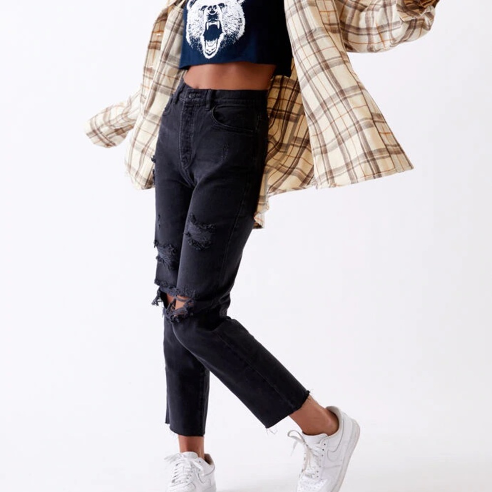 COPY - PacSun Distressed High-Waist Straight Leg …